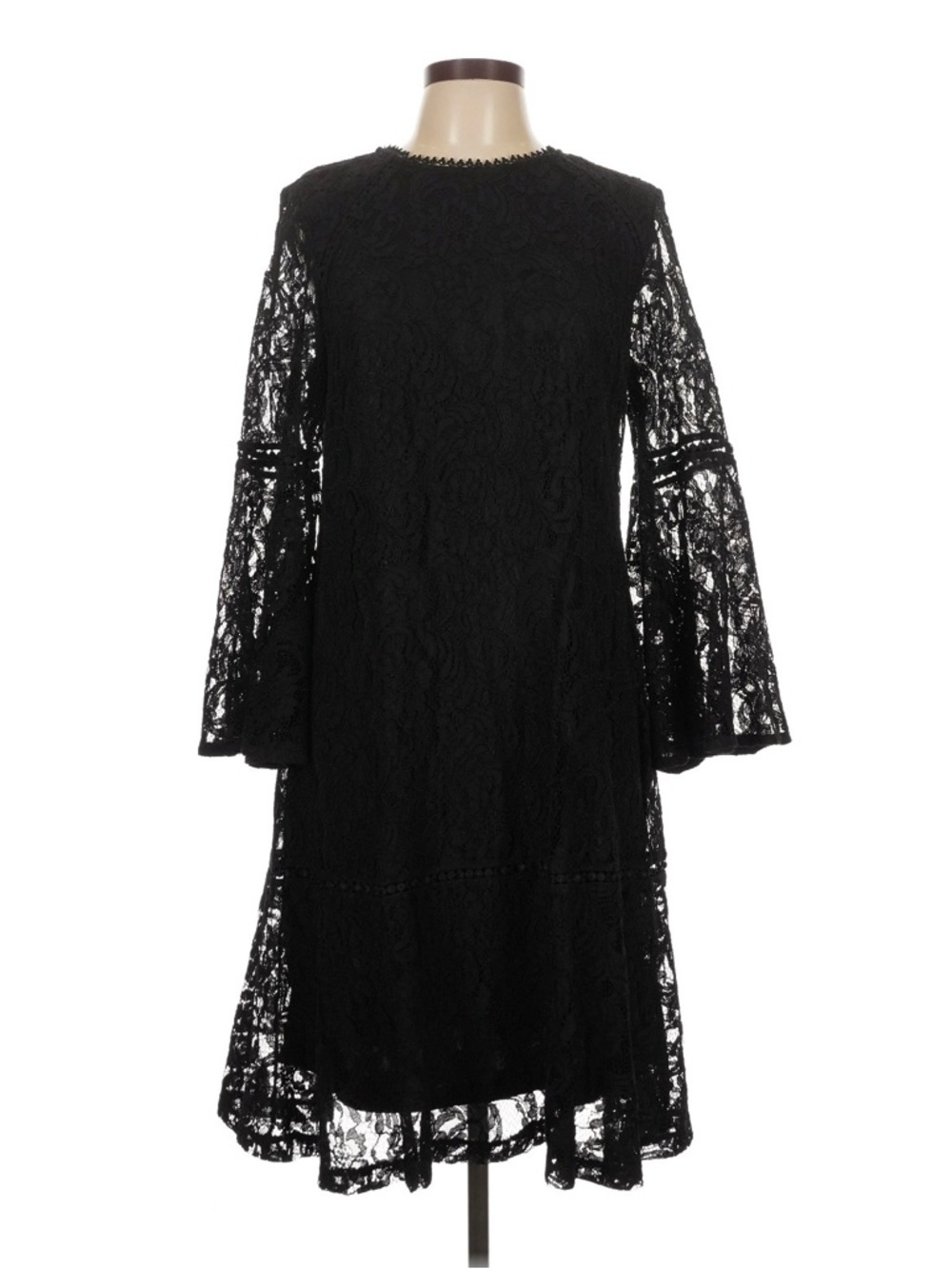 Isaac Mizrahi Black Lace Bell-Sleeve Dress